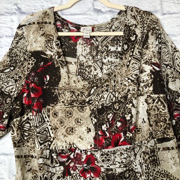 Venezia Floral Square Neck Tunic Plus 22/24 - Picture 5 of 6